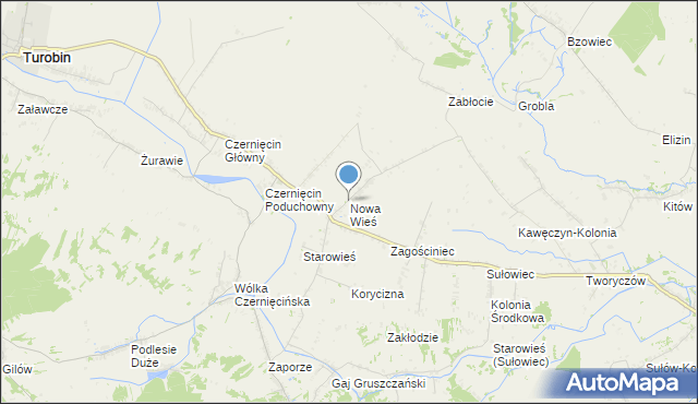 mapa Nowa Wieś, Nowa Wieś gmina Turobin na mapie Targeo